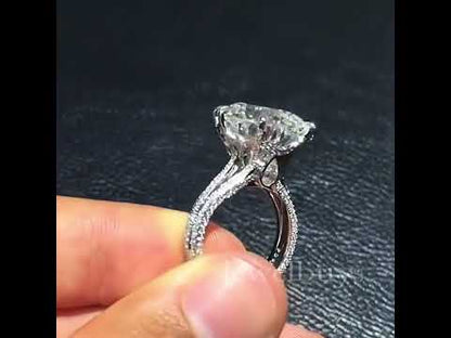 12ct Round Cut White Sapphire New York Custom Engagement Ring-JEWELBUYS