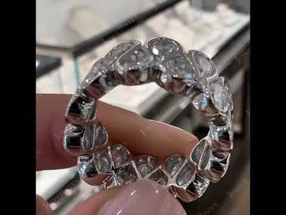 3.0ctw Classic Pear Cut White Sapphire Band - JEWELBUYS