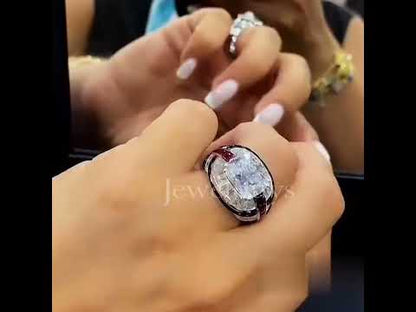 5.4ctw Cushion and Baguette Cut Extraordinary Sapphire Engagement Ring-JEWELBUYS