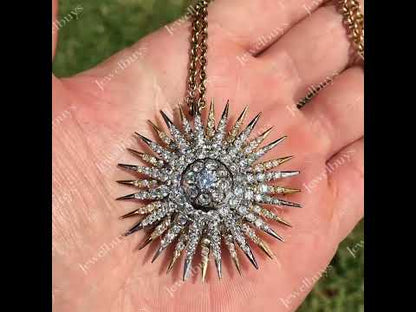 8.44Ctw Round Cut White Sapphire Pin Pendant Necklace-JEWELBUYS