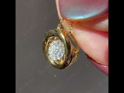0.56ctw Round Cut Dancing Sapphire Pendant Necklace-JEWELBUYS