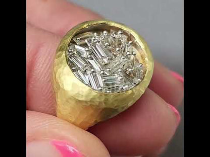 Unique 1ct Baguette Cut White Sapphire Cocktail Ring Women's Engagement Ring in Gold-JEWELBUYS