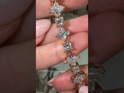 25ct Marquise Cut White Gemstone Rose Gold Bracelet - JEWELBUYS