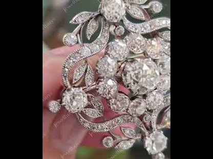 9.0Ctw White Sapphire Antique Vintage Brooch Pendant-JEWELBUYS