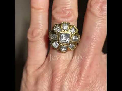 5.5ctw Emerald Cut Antique Engagement Ring-JEWELBUYS