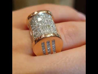 2.5ct Round Cut White Sapphire Wide Eternity Band in Yellow Gold-JEWELBUYS