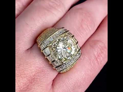 7.7ctw Round Cut White Sapphire Luxury Statement Engagement Ring-JEWELBUYS