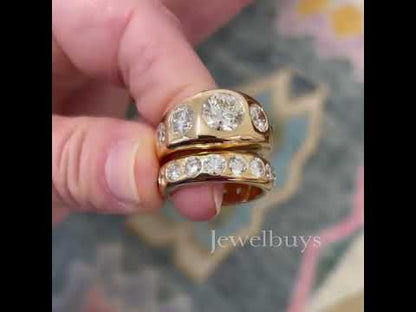 Amazing 8ct Round Cut White Sapphire Women's Engagement Ring in Rose Gold-JEWELBUYS