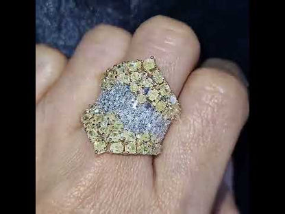 2.2ctw multi-cut yellow sapphire pave set ring-JEWELBUYS
