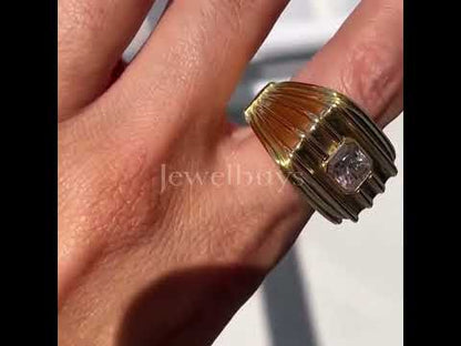 3.22ct Emerald Cut Sapphire Statement Ring-JEWELBUYS