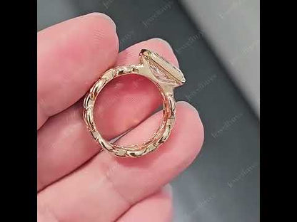 3.0Ctw Radiant Cut Modern Style Double-Ring Sapphire Engagement Ring-JEWELBUYS