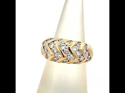Vintage 3ct Round Cut White Sapphire Wide Band Women's Ring in Gold-JEWELBUYS