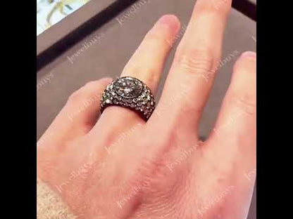 7.4Ctw Round Setting Bezel Setting Sparkling Engagement Ring-JEWELBUYS