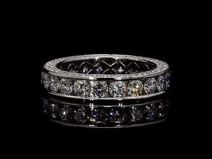 Elegance 10ct Round Cut White Sapphire Eternity Wedding Band - JEWELBUYS