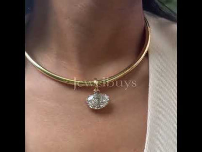 6.8ct Oval Cut Sapphire Pendant Collar-JEWELBUYS