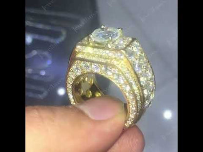6ctw Round Cut White Sapphire Cigar Men's Ring-JEWELBUYS