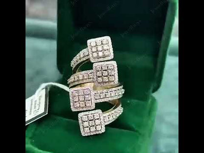 4.96Ctw Square Multi-Layer Sapphire Ring- JEWELBUYS