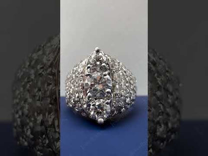 5.0Ctw Round Cut Sapphire Full-Set Engagement Ring- JEWELBUYS