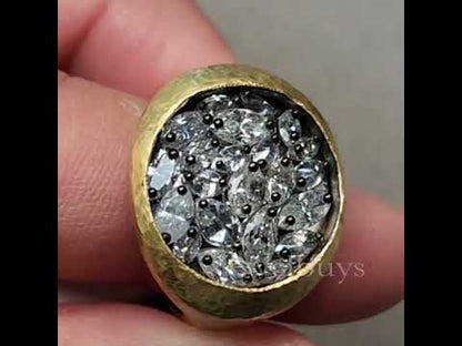Stunning 2ct Marquise Cut White Sapphire Wide Band Women's Engagement Ring in Gold-JEWELBUYS