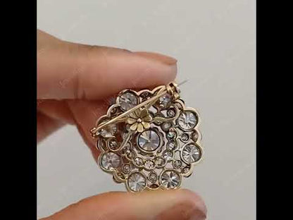 12Ctw Vintage Cut Bullseye Sapphire Brooch-JEWELBUYS