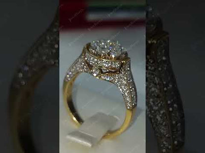 3.2ctw Round Cut White Sapphire Luxury Gold Plated Ring-JEWELBUYS