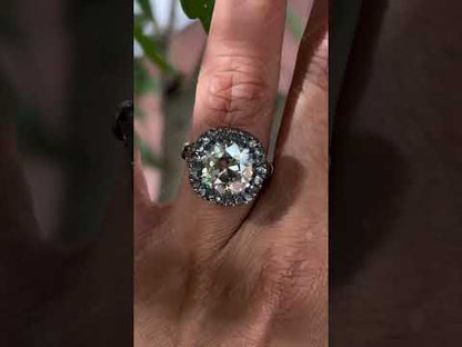 5.8Ctw cushion-cut Georgian antique sapphire engagement ring- JEWELBUYS