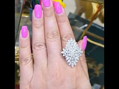 3.71Ctw Baguette Cut Sapphire Cluster Ring-JEWELBUYS