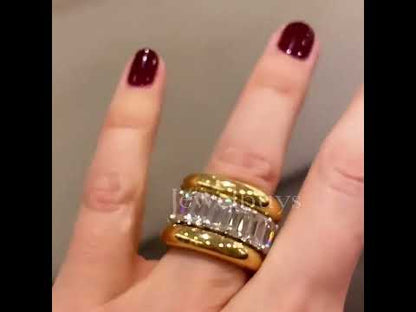 3.0ctw Emerald Cut Fashion Stacking Ring Set-JEWELBUYS