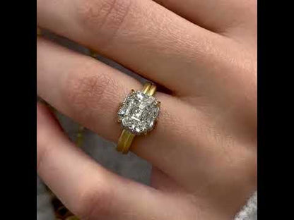 Seductive 3.5ct Asscher Cut White Sapphire Vintage Style Engagement Ring-JEWELBUYS
