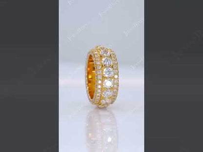 3.0ctw Round Cut White Sapphire Pointer Eternity Ring-JEWELBUYS