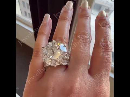 14.24ctw Classic Round White Sapphire Stacking Engagement Ring-JEWELBUYS