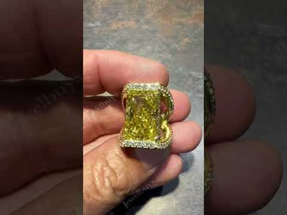 14.5ctw Stunning Yellow Sapphire Art Ring-JEWELBUYS