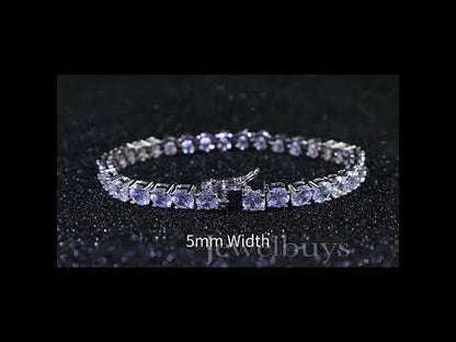 2mm Round Cut White Sapphire Tennis Bracelet-JEWELBUYS