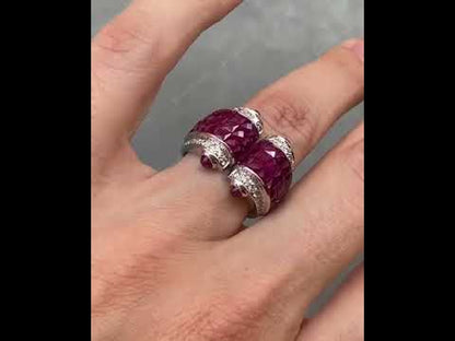3.5Ctw Invisible Ruby Ring-JEWELBUYS