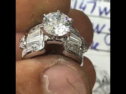 3.25Ctw Round White Sapphire Engagement Ring- JEWELBUYS