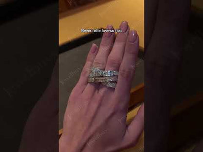 1.57Ctw Rectangular and Round Sapphire Elegant Ring-JEWELBUYS