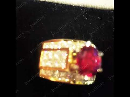 6.0ctw Classic Cut Sapphire and Ruby Engagement Ring-JEWELBUYS