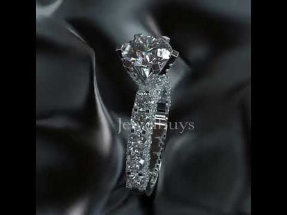 Stunning 3ct Round Cut White Sapphire Women's Engagement Ring in Silver-JEWELBUYS