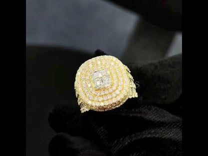 5.57ctw Full Ice Baguette and Round Sapphire Ring-JEWELBUYS