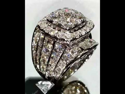 7.79Ctw Round Sapphire Giant Gemstone Engagement Ring-JEWELBUYS