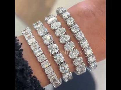 Multi Cut White Sapphire Women's Bracelet-JEWELBUYS