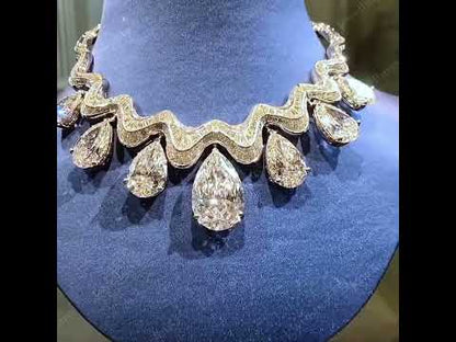 140Ctw Pear-shaped Cut Exquisite Luxury Sapphire Art Necklace-JEWELBUYS