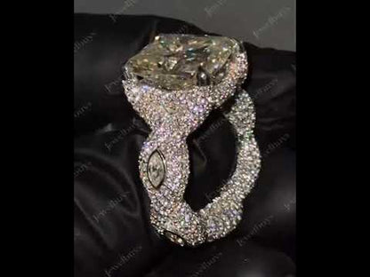 6.5Ctw Radiant Cut Twisted Arm Personalized Ring-JEWELBUYS