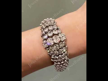 20ctw Scallop Pattern Conical Bomb Sapphire Bracelet-JEWELBUYS
