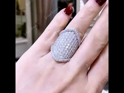 4.0ctw Modern Style Pave Sapphire Ring-JEWELBUYS