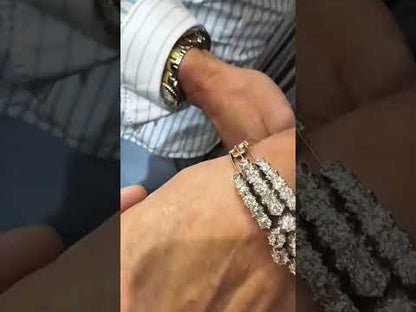 13.75 Ctw Round-cut white sapphire adorned with floral vintage-style bracelet-JEWELBUYS