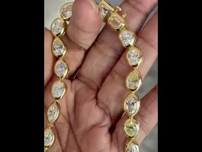 38.78Ctw Multi-cut bezel-set sapphire necklace-JEWELBUYS