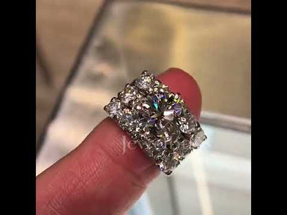 14.0ctw Round Cut White Sapphire Wedding Stacking Band-JEWELBUYS