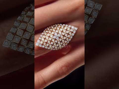 2.4ctw Round Cut White Sapphire Two Tone Pave Setting Ring-JEWELBUYS