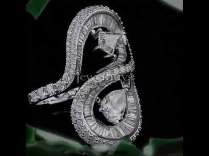 Designed 6ct Mix Cut Multi-Shaped White Sapphire Women's Engagement Ring in Silver-JEWELBUYS